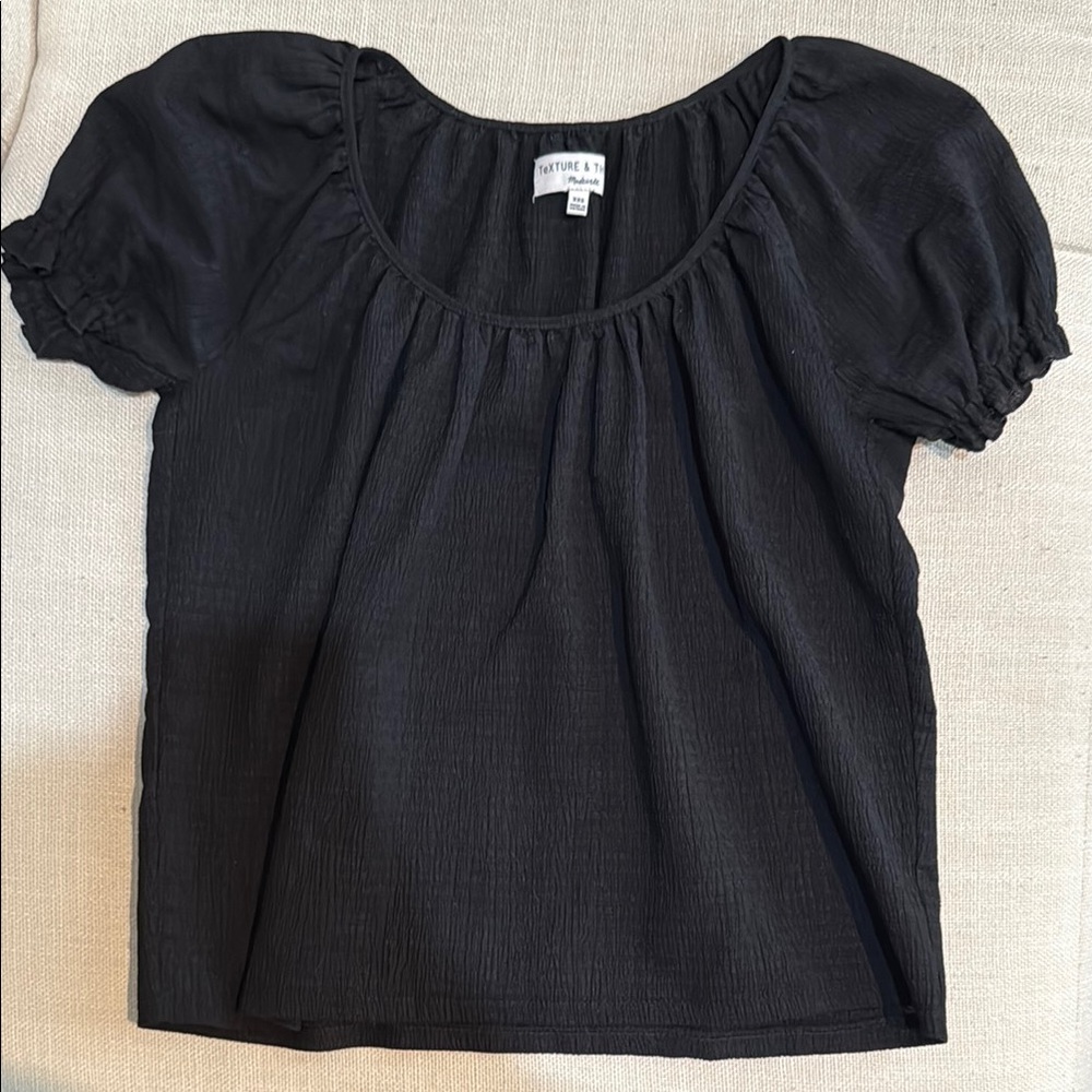 Madewell Black Puff Sleeve Top